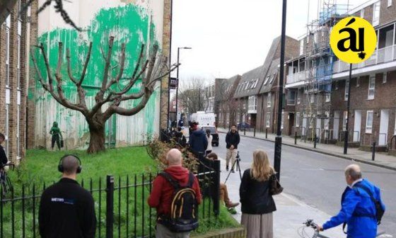 Graffiti de Banksy en el norte de Londres.